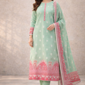 Pashmaal Mint Green Printed Lawn 3PC – Festive Lawn Collection | PFV2-03