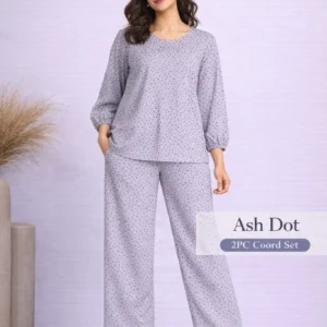 Pashmaal Ash Dot 2PC Coord Set | PCS-009
