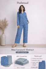 Pashmaal Blue Leopard Abstract 2PC Women Coord Set Pakistan - View 4