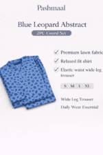 Pashmaal Blue Leopard Abstract 2PC Women Coord Set Pakistan - View 3
