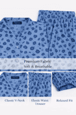 Pashmaal Blue Leopard Abstract 2PC Women Coord Set Pakistan - View 5