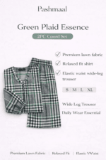 Pashmaal Green Plaid Essence 2PC Women Coord Set Pakistan - View 3