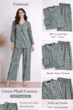 Pashmaal Green Plaid Essence 2PC Women Coord Set Pakistan - View 4