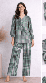 Pashmaal Green Plaid Essence 2PC Women Coord Set Pakistan