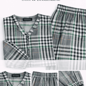 Pashmaal Green Plaid Essence 2PC Women Coord Set Pakistan - View 2