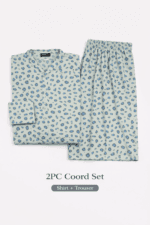 Pashmaal Mint Leopard Abstract 2PC Women Coord Set Pakistan - View 4