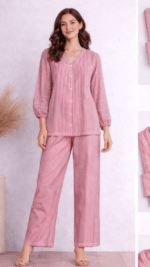 Pashmaal Pink Stripe Allure 2PC Women Coord Set Pakistan