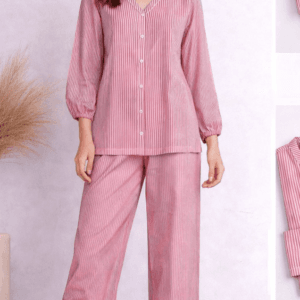 Pashmaal Pink Stripe Allure 2PC Women Coord Set Pakistan