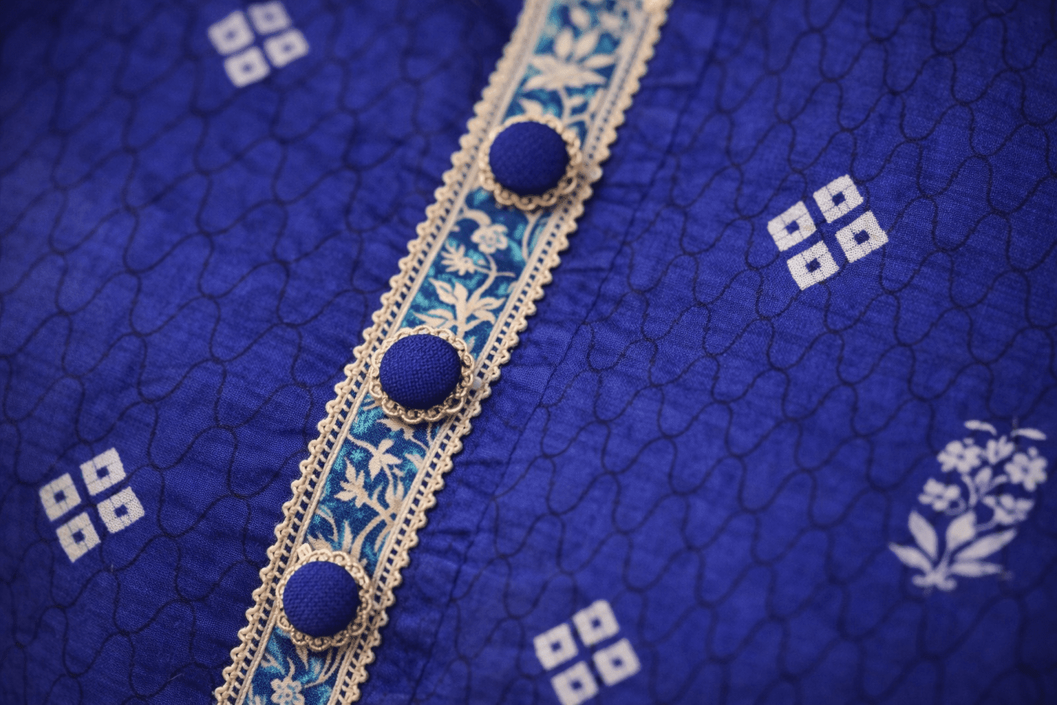 Pashmaal Royal Blue Printed Lawn 3PC Women Festive Suit Pakistan - View 5