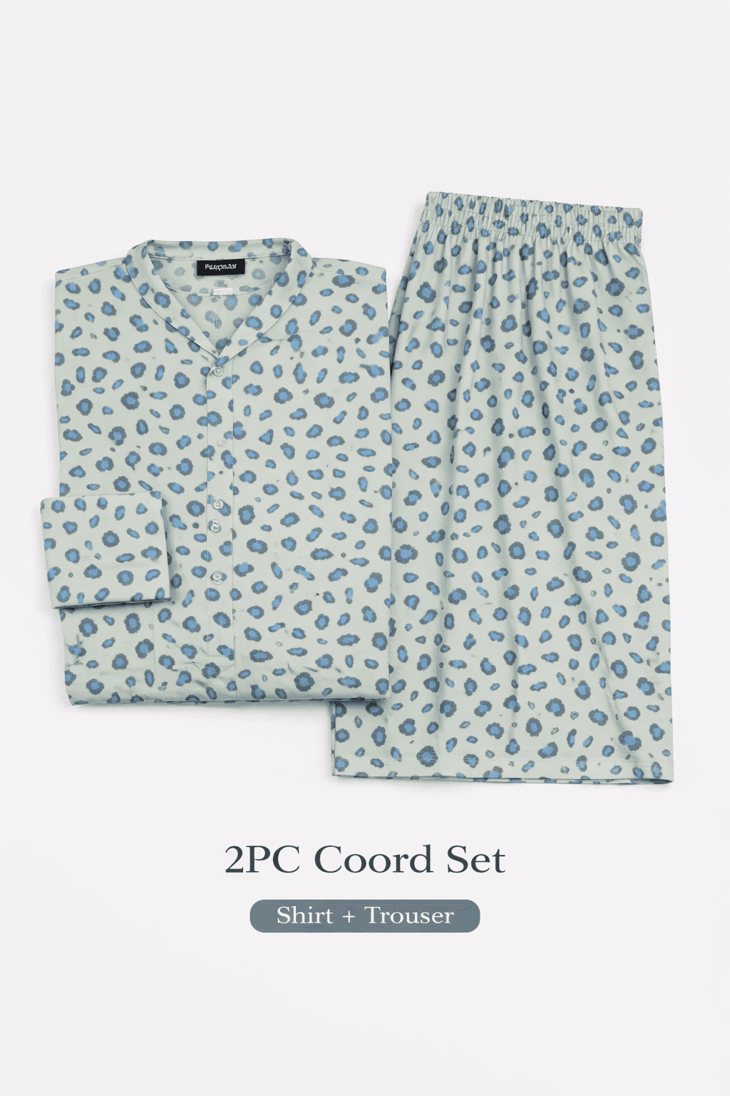 Pashmaal Mint Leopard Abstract 2PC Women Coord Set Pakistan - View 4